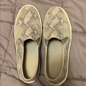 Cole Haan snakeskin slip ons
